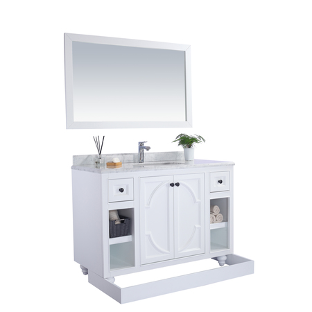 Laviva Odyssey, 48, White Cabinet & Matte White VIVA Stone Surface Countertop 313613-48W-MW
